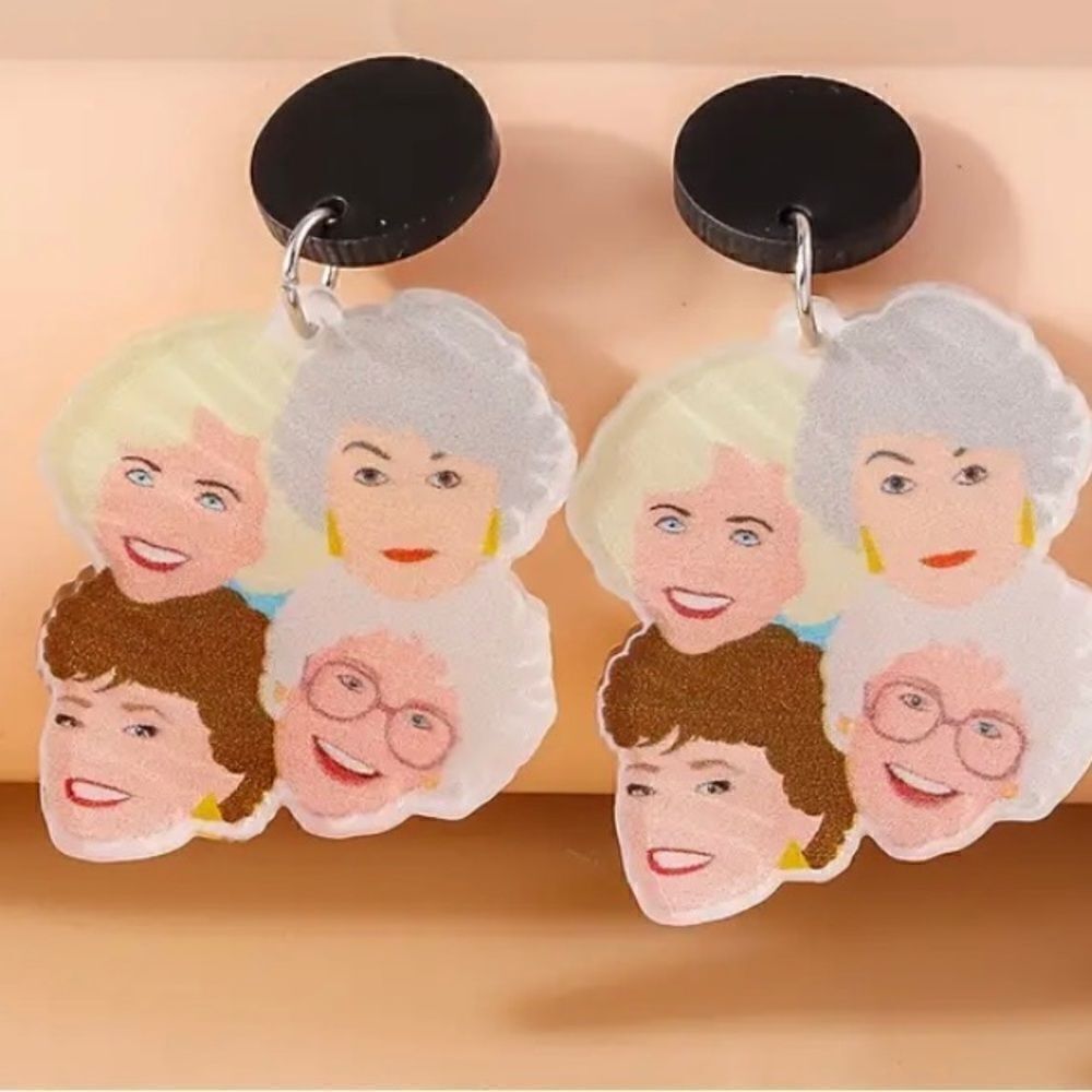 Golden girl earrings featuring all four characters